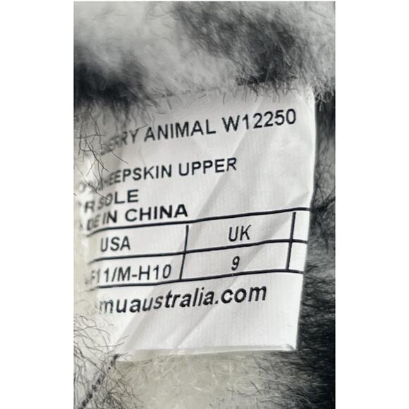 NWT EMU Australia Mayberry Sheepskin Slippers Black White Animal Print Sz 11 - Picture 4 of 4